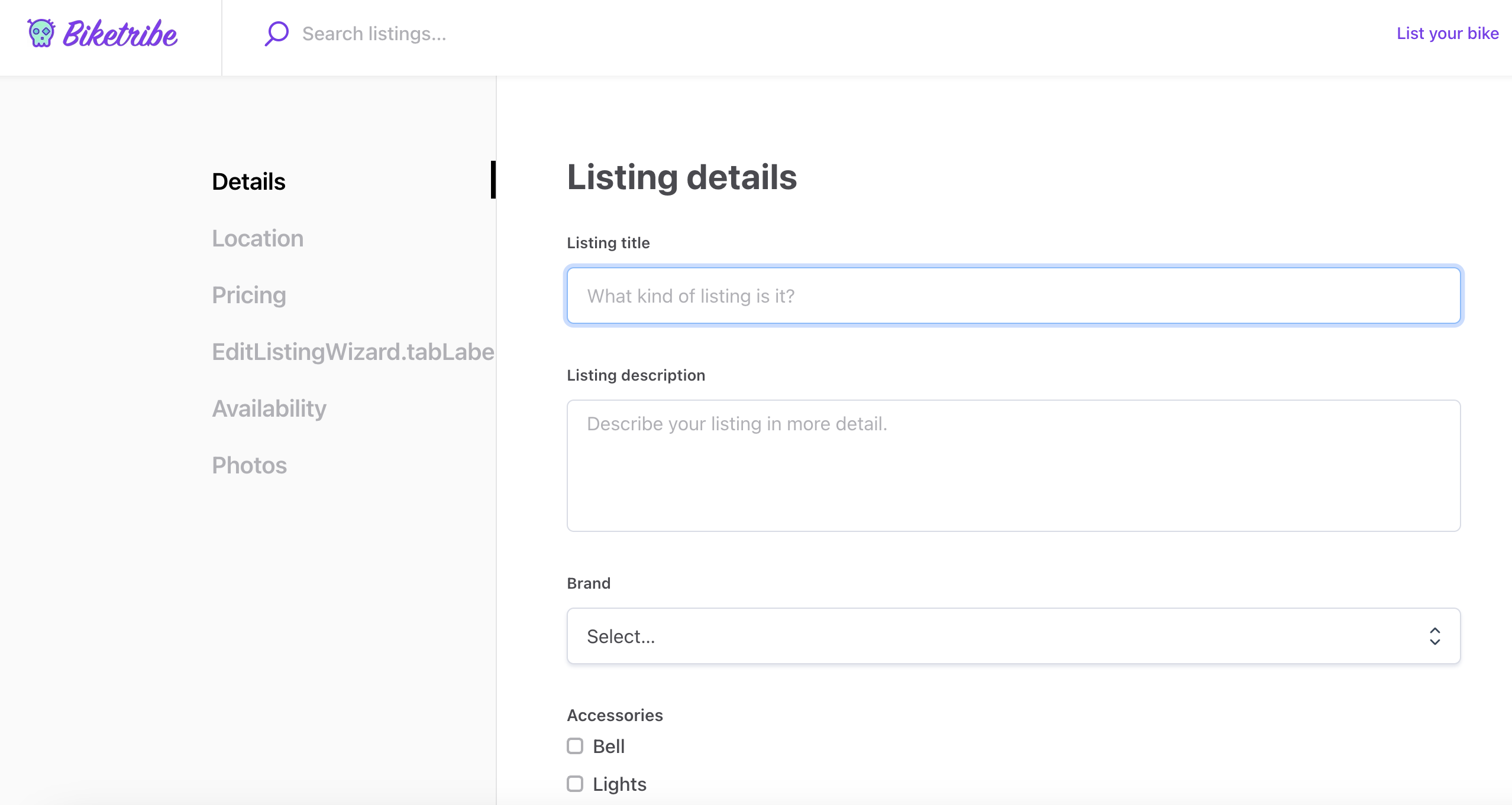 New tab without label