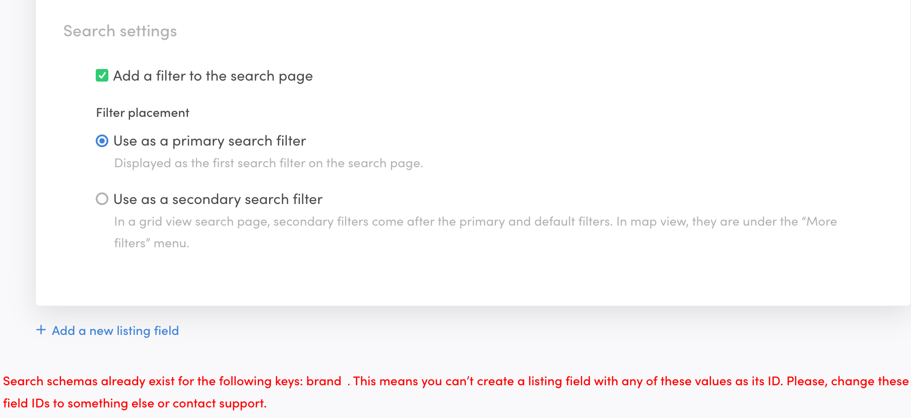 Console warning about conflicting keys